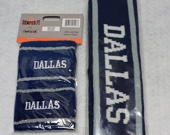 Dallas F City Name Two-Tone Team Color  Headband - One Size Fits Most