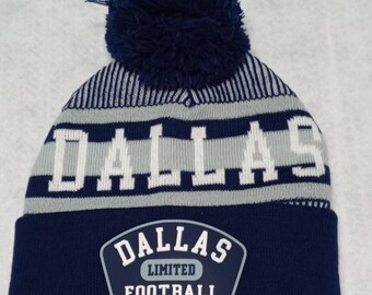 Dallas Winter Hat - Blue, Grey - Soft Plush Lined Hat- Pom  display picture 2