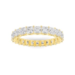 Princess Cut Lab Created Diamond Channel Set Wedding Band Ring 14K White Gold Plated