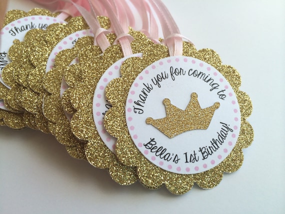 12 Gold Glitter Gift Tags