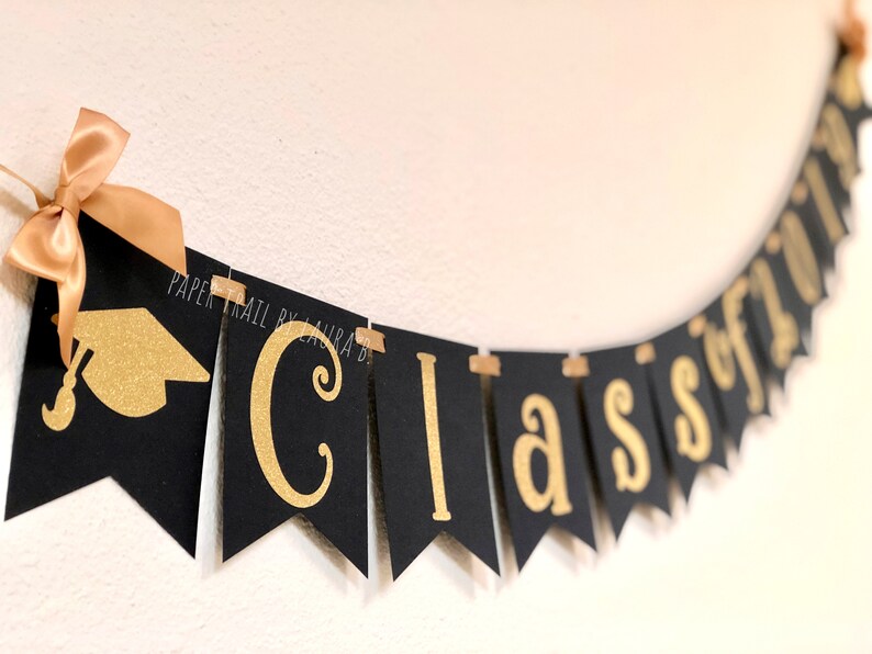 Class of 2023 Graduation Banner in Black and Gold. Graduation - Etsy