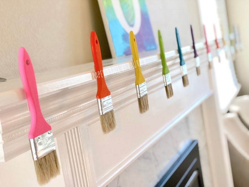 Art Party Paint Brushes Decorations. Art Party Rainbow Party Etsy Norway