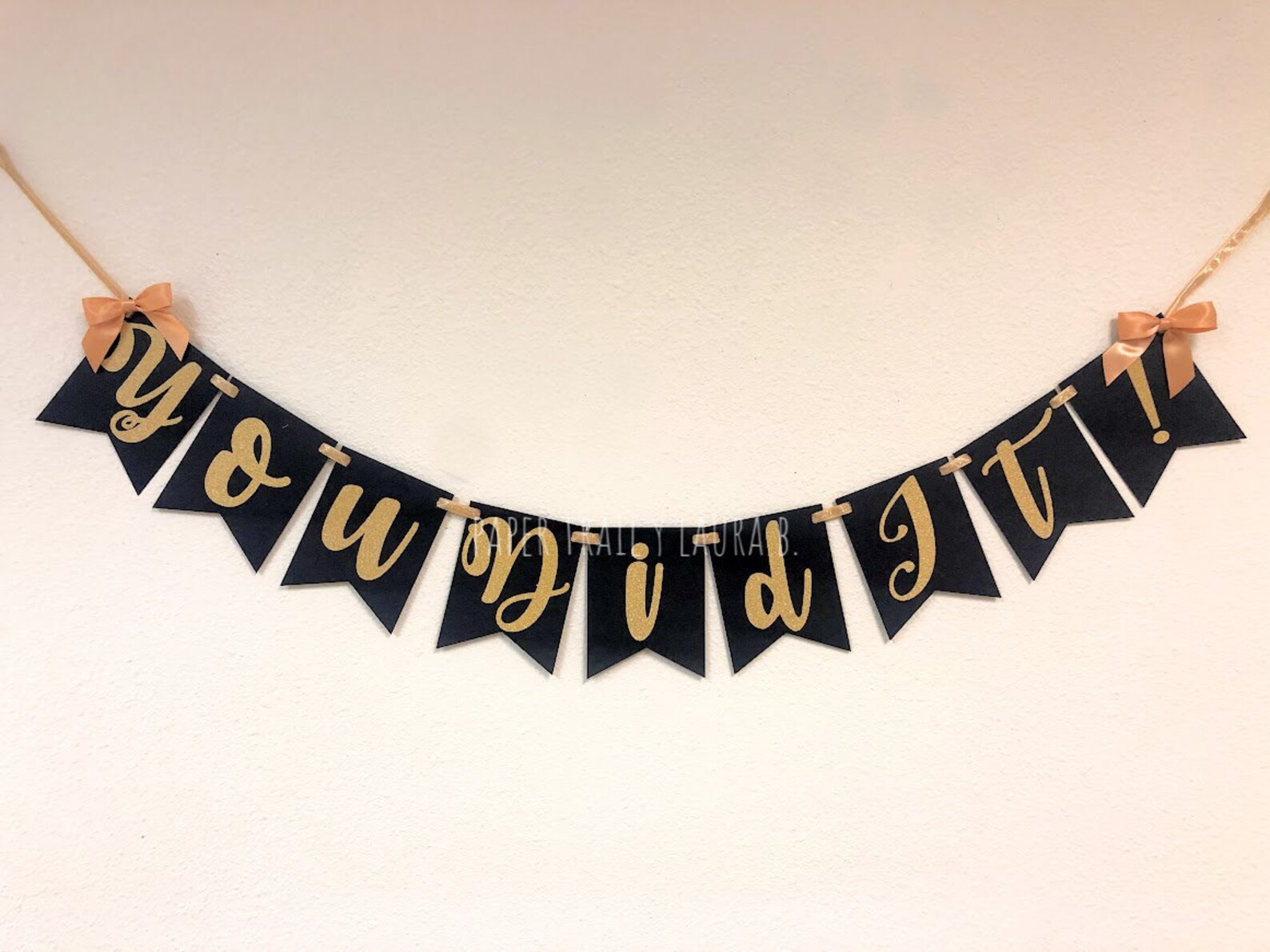 You Did It Graduation Banner in Black and Gold. Graduation - Etsy