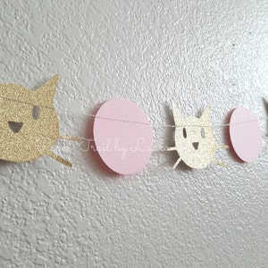 Pink and Gold KITTY CAT Garland, Photo Prop, Birthday Party Decorations.  Kitty Party Decorations.  7 Feet