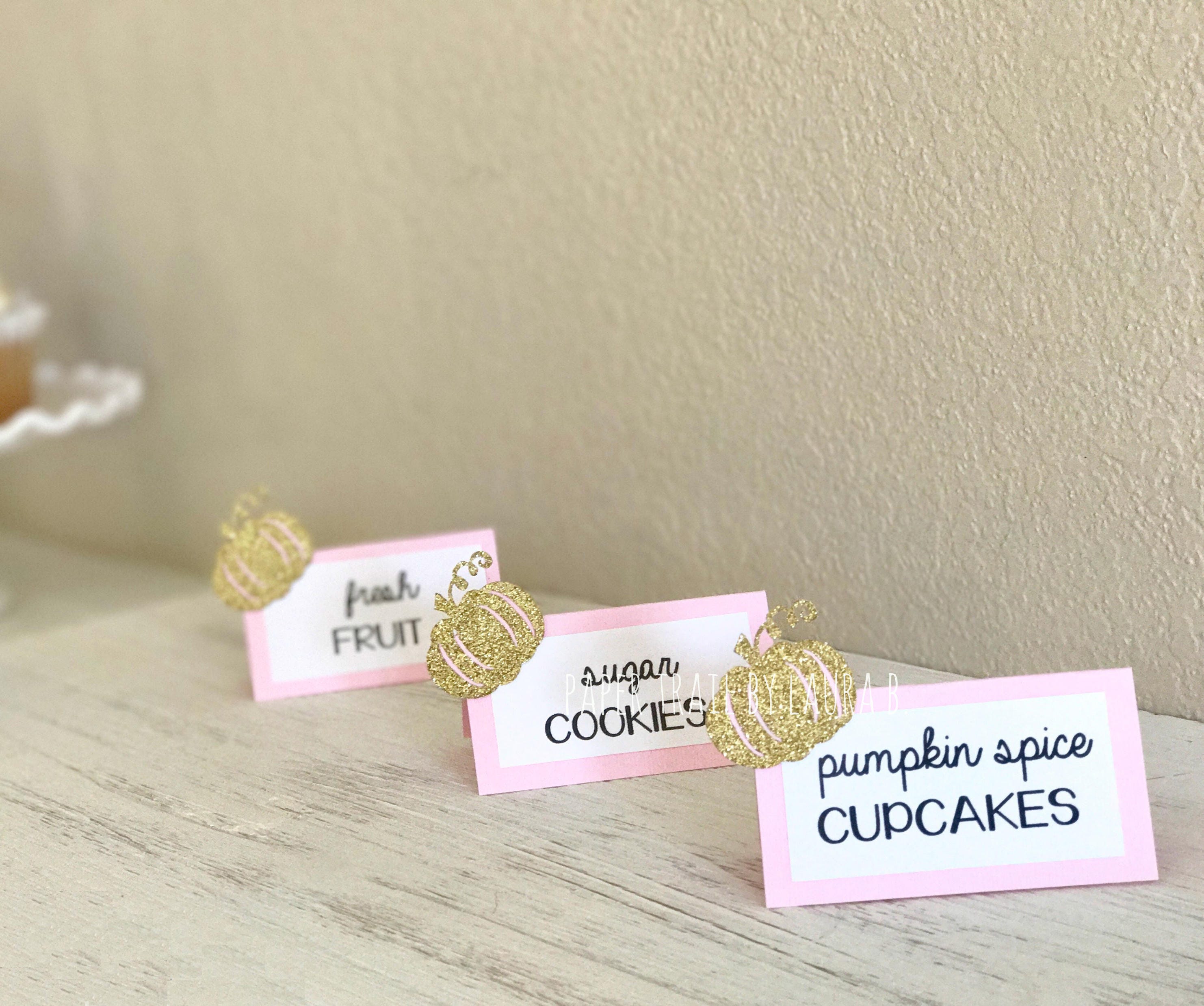 Little Pumpkin Food Labels in Pink & Gold. Pumpkin Place | Etsy