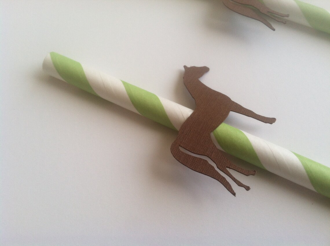 20 Derby Themed Paper Straws. Horse Embellishment on a Light Etsy
