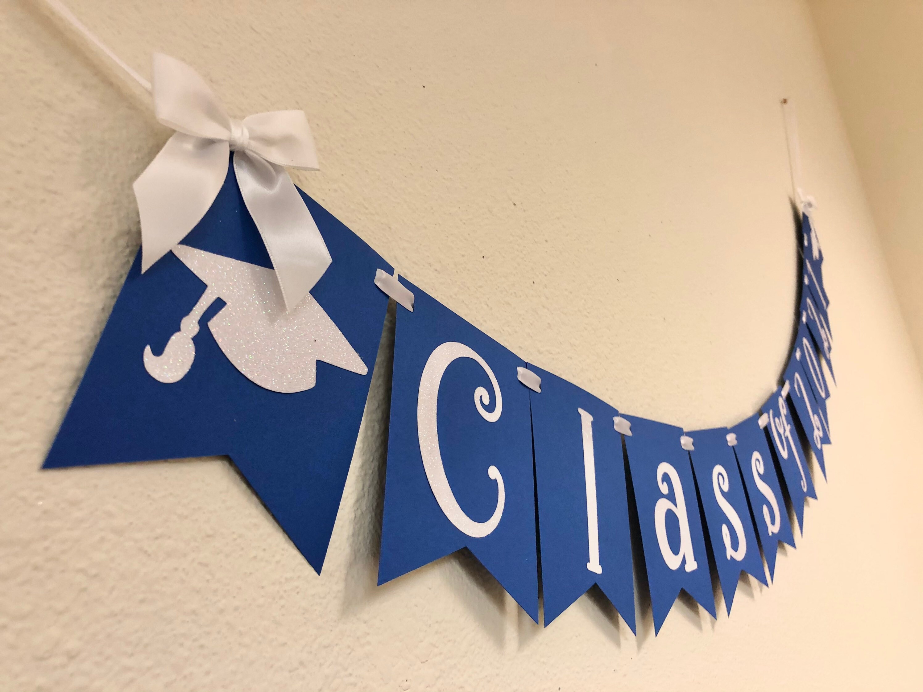 Class of 2021 Graduation Banner in Royal Blue and White | Etsy
