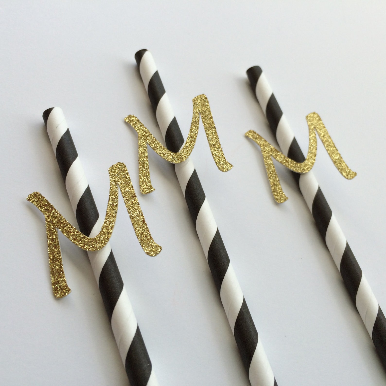 Black and Gold Letter Cutout. Gold Glitter. Birthday | Etsy