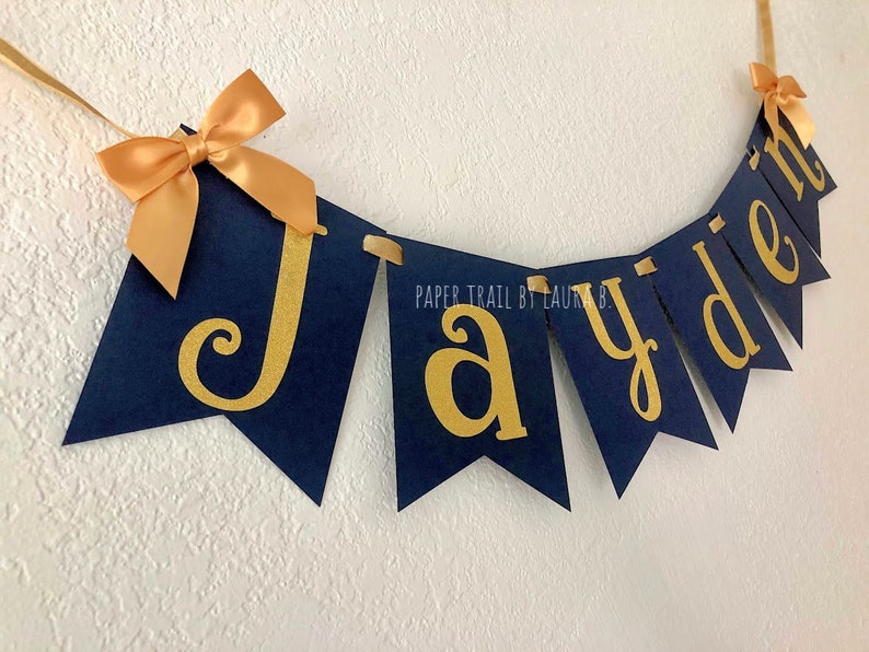 Customize your Colors Congratulations LW Graduation Custom Name Banner in Navy Blue /& Gold Glitter Class of 2019 Grad Party Decorations