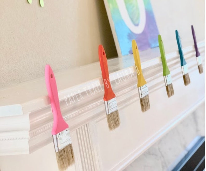 Art Party Paint Brushes Decorations. Art Party Rainbow Party Etsy