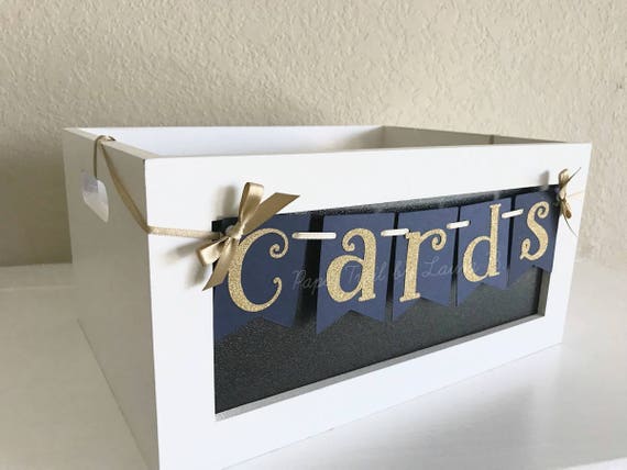 Cards Banner Sign in Navy Blue and Gold for Graduation Party. Graduation Party Decorations. Class of 2023. Graduation Cards. Il_570xn