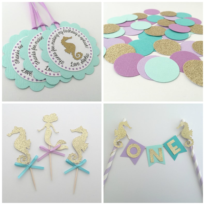 Table Decor Confetti Under the Sea Colors Birthday Party Confetti Mermaid Party Invitation Decor