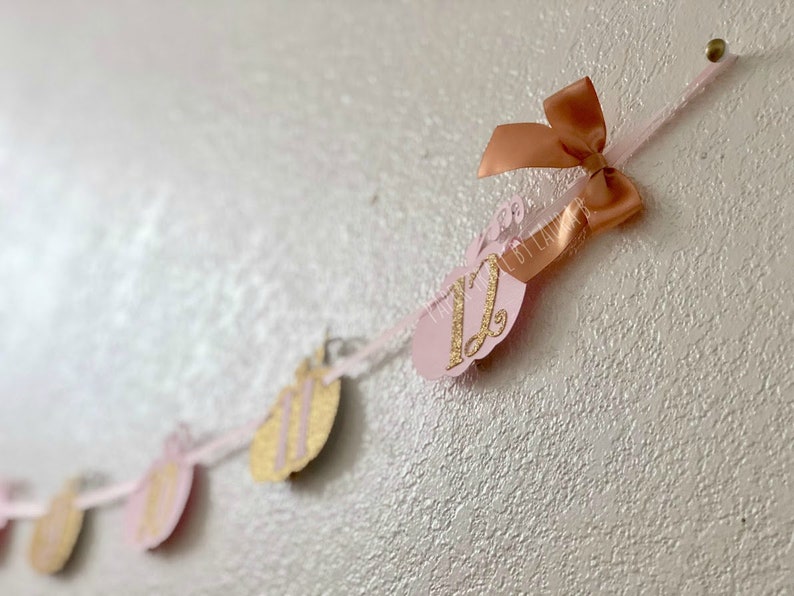 Our Little Pumpkin is One! First Birthday Decorations 1st Birthday Little Pumpkin Photo Banner Shabby Chic Pink and Gold Little Pumpkin
