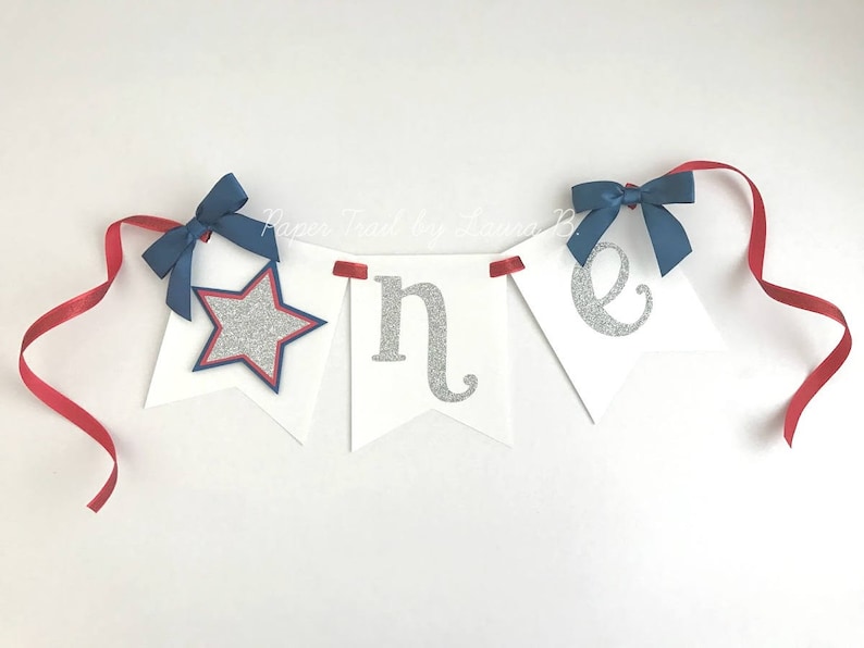 Red White And Blue High Chair Banner For 4th Of July 1st Birthday Fourth Of July Birthday Party Decorations Americana Birthday Party