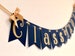 Class of 2022 Graduation Banner in Navy Blue and Gold.  Graduation Party Decorations.  Customize your Colors! LW 