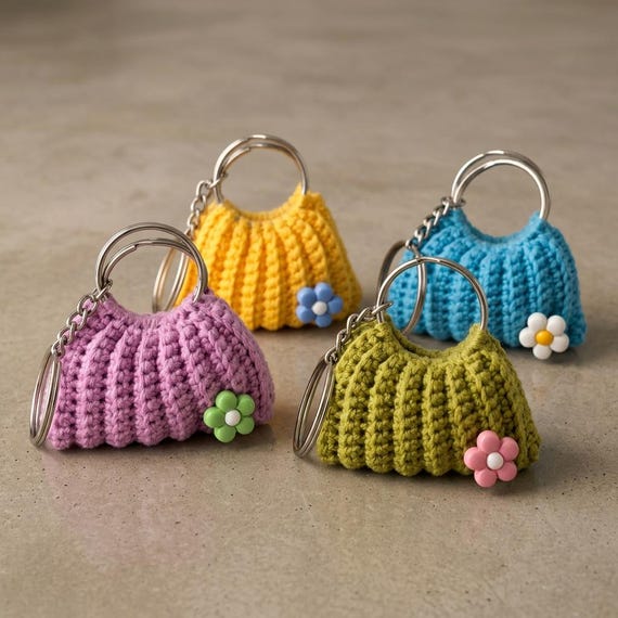 Crochet Bag Keychain Pattern PDF | Cute Mini Purse Keyring Pattern | Instant Digital Download