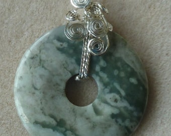 Peace Jasper Circle of Life Pendant OOAK