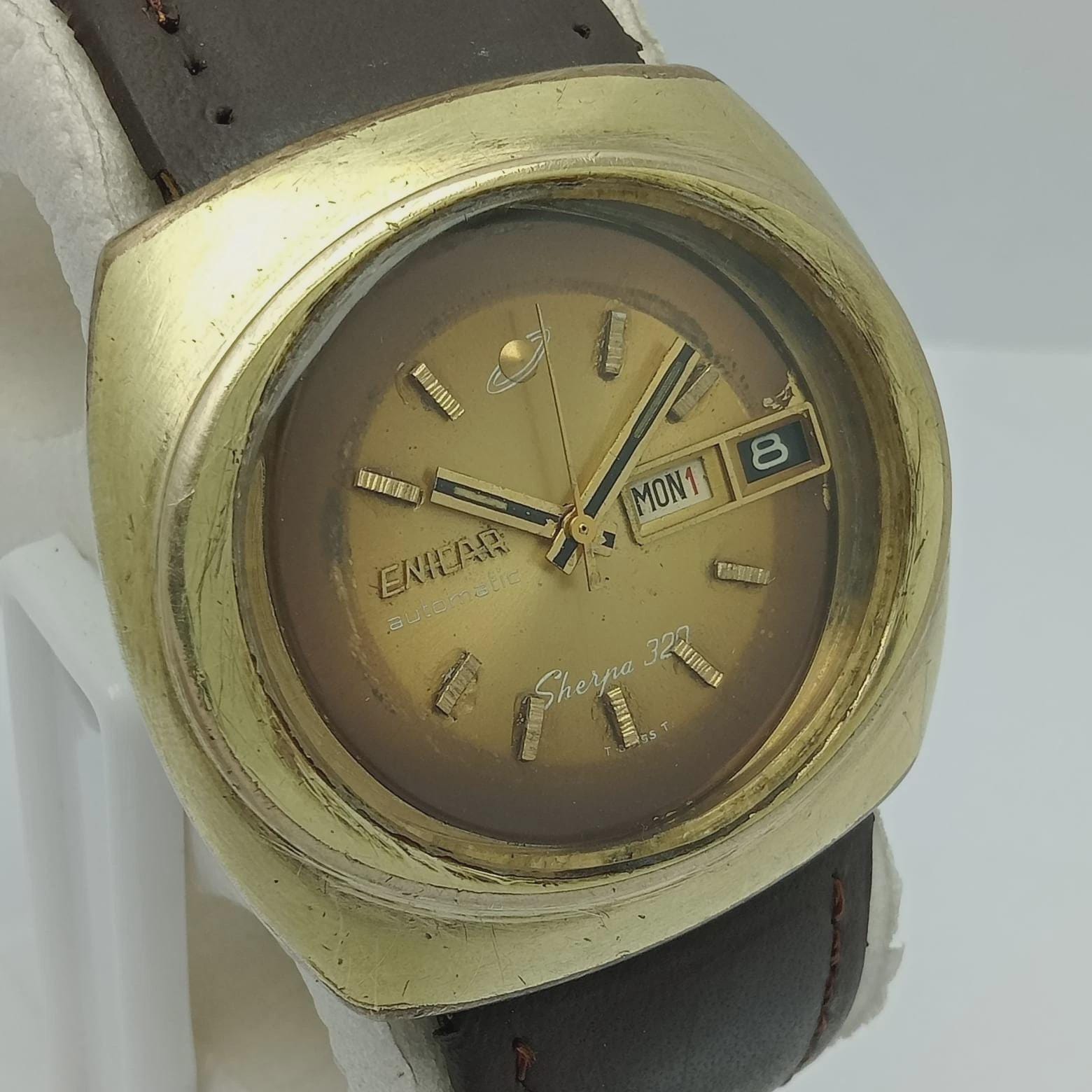 Gold enicar watch - Etsy 日本