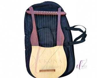 Handmade 10 String Lyre Harp, Wooden Musical Instrument, Beginner Lyre
