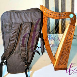 Dukona 15-string harp with levers (Hand Carved)
