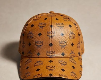 Leren baseballpet in MCM-stijl | Designer-streetwearhoed met patroon