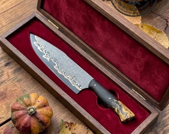 Handmade Damascus Chef Knife Resin Wood Handle Professional Kitchen Cutlery Cooking Gift Chef Tool