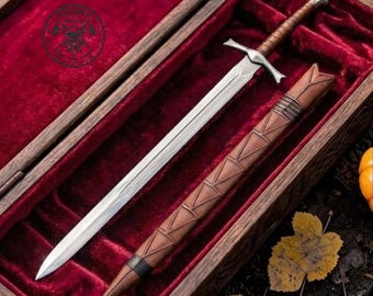 Handmade Viking Sword, Medieval Longsword, Norse Warrior Blade, Leather Wrapped Handle, Fantasy Sword, Collector Gift