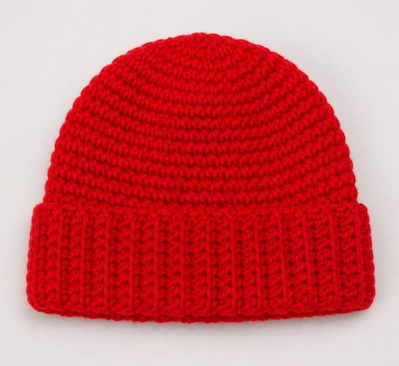 Easy Crochet Baby Beanie Pattern PDF, Beginner Flat Crochet Hat, Ribbed ...