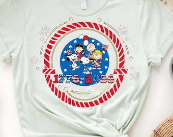 Peanuts Snoopy 250th Anniversary Patriotic USA Graphic Tee