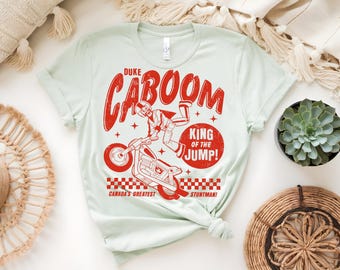Duke Caboom King of the Jump Stunt Motorcycle Shirt, Retro Canadian Graphic Tee
