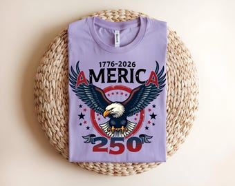 Camiseta del 250 aniversario de Estados Unidos con el águila: 1776-2026, ropa patriótica de EE. UU.
