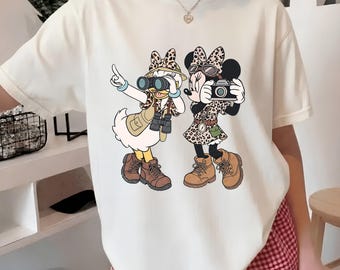 Safari Minnie and Daisy Shirt, Animal Kingdom Family Vacation Tee, Leopard Print Disney Besties Trip, Disney Safari Squad Shirt