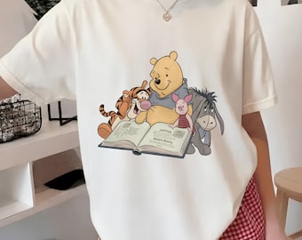 Retro Pooh and Friends Signature Comfort Colors Shirt, Family Matching Tee, Vintage Disney Shirt, Disneyland Trip, Disney World Family Trip