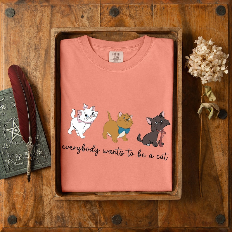 Disney Cats Shirt, T-Shirt, Disney The Aristocats Bonjour Shirt, Everybody Wants To Be A Cats Shirt, Disneyland Trip T-Shirt image 1