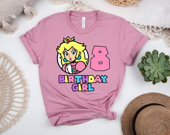 Super Mario Peach T-shirt, Mario, Bowser, Peach Tee, Disney Peach Character, Disney Birthday Gift, Disneyland Shirt, Family Disney Trip Tees