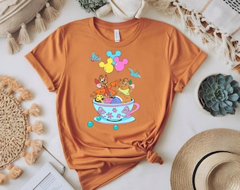 Jaq and Gus Gus Sewing Club Shirt, Cinderella Teacup Graphic Tee