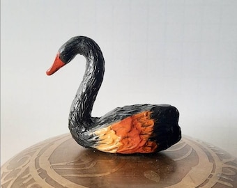 Black Swan Art, Black Swan Gift, Swan Lover Gifts, Black Swan Figurine, Black Swan Figure, Beautiful Black Birds, Black Swan Miniature