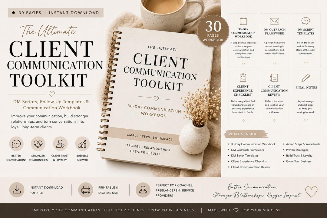 Client Communication Toolkit for Coaches | DM Scripts, Follow-up ...