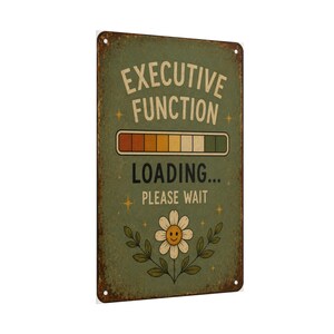 Exekutive Funktion Laden Poster, lustiges ADHD Wandkunst, Neurospicy Druck, rustikales Vintage Schild, Neurodiversent Bürodeko Bild 12