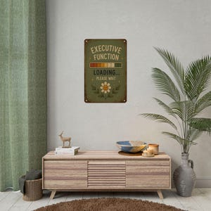 Exekutive Funktion Laden Poster, lustiges ADHD Wandkunst, Neurospicy Druck, rustikales Vintage Schild, Neurodiversent Bürodeko Bild 13