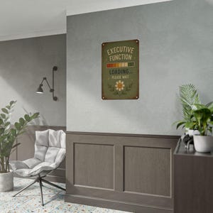 Exekutive Funktion Laden Poster, lustiges ADHD Wandkunst, Neurospicy Druck, rustikales Vintage Schild, Neurodiversent Bürodeko Bild 14