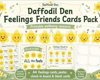 Feelings Friends & Calming Strategies Pack | Printable A4 Calm Corner Resource | Emotional Regulation Cards for Kids