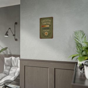Exekutive Funktion Laden Poster, lustiges ADHD Wandkunst, Neurospicy Druck, rustikales Vintage Schild, Neurodiversent Bürodeko Bild 4