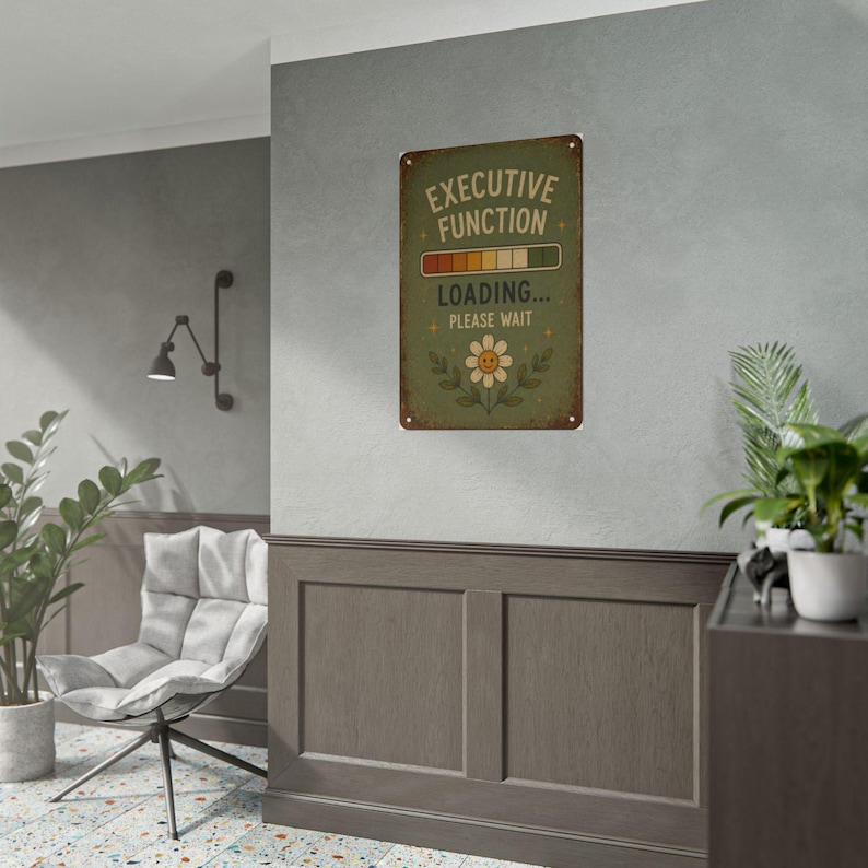 Executive Function Loading Poster, ADHD Poster for Women, Executive Function Wall Art, Neurodivergent Office Decor image 10