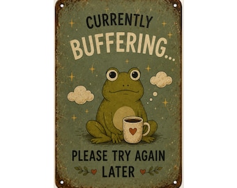 Currently Buffering Frog poster | Rolled Poster, Cute Frog Art Print
