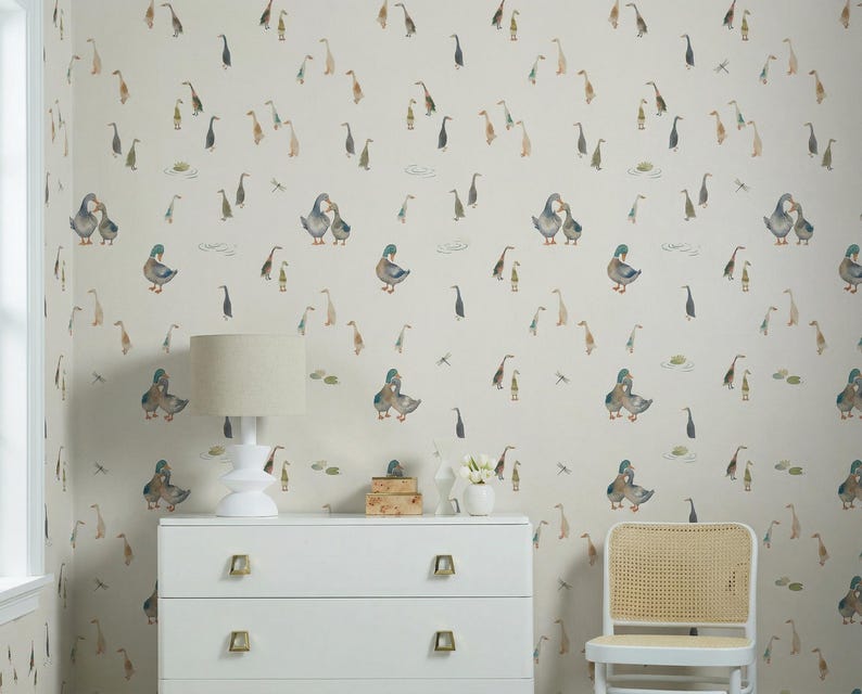 Funky Goose Nursery Wallpaper: Baby Room Fun Animal Mural - Etsy