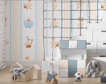 Abnehmbare Tapete mit Gänsemotiv fürs Kinderzimmer: Lustiges Wandbild mit Küken fürs Spielzimmer