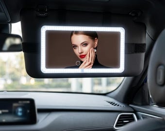 Wiederaufladbarer LED-Schminkspiegel mit Beleuchtung, 80 LEDs, 3 Lichtmodi, dimmbar, ideal für Reisen und als Reise-Auto-Spiegel