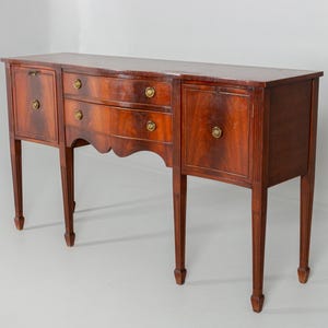 Aparador antiguo de caoba: aparador inglés, consola de comedor, mueble de almacenamiento vintage.