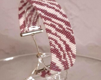 Pink Zebra Peyote Bracelet Pattern PDF | Bead Weaving Tutorial | Animal Print Bracelet | Miyuki Delica Pattern | DIY Seed Bead Jewelry